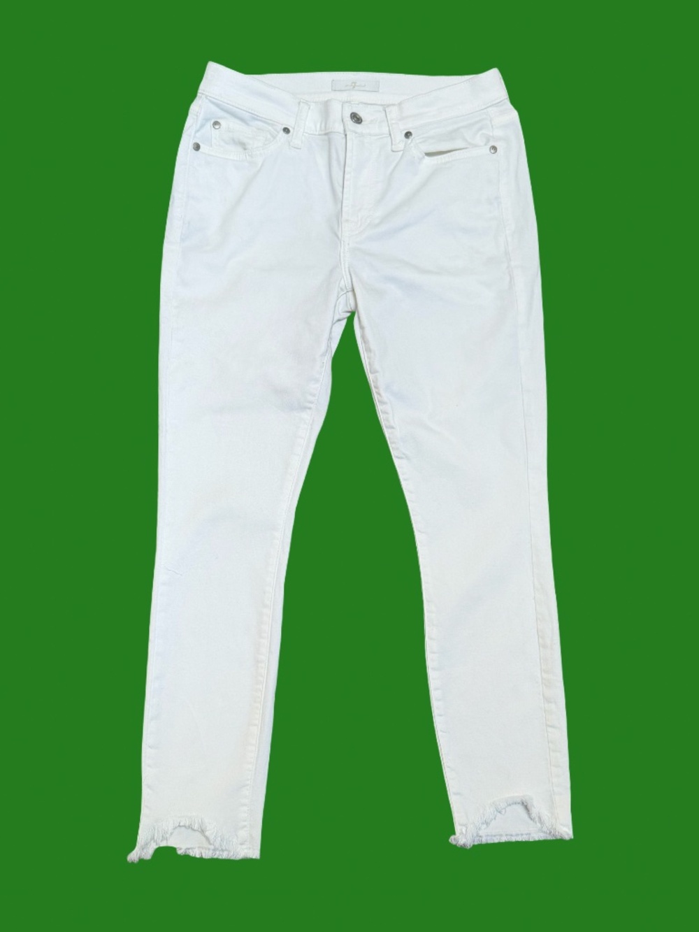 7 For All Mankind Ankle Gwenevere White Skinny Jeans Size 28